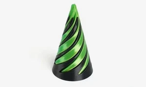 Fidget Toys Stressabbau 3D-gedruckter Spiralkegel Spielzeug Geschenke grün/schwarz - Bild 1 von 2