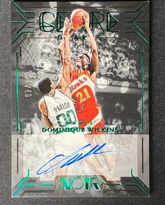 Dominique Wilkins 2024-25 Panini Noir Géngrafos Auto Verde 23/49 #GGE-DWL Foto 1 de 2
