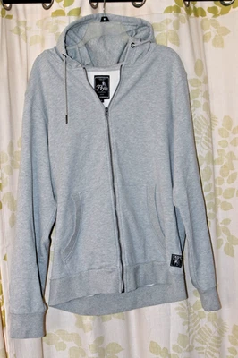 Sudadera con capucha PRPS para hombre cremallera completa 100 % algodón gris NUEVA L Foto 1 de 4