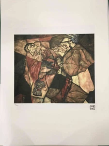 Egon Schiele Lithographie off set cm 50x70 signature sur plaque avec certificat - Picture 1 of 10