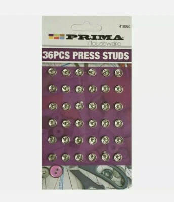 36 PC SNAP FASTENINGS PRESS STUDS DUVET POPPERS SEW CLOTHING BUTTON FREE P&P NEW - Image 1 of 2