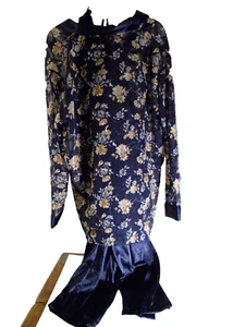 Secret Treasures 3-PC PJ SET,  SZ 1XL, Navy robe elastic Pants Camisole, New - Picture 1 of 5