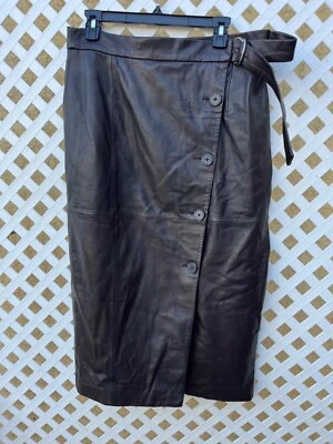 Mujer French Connection Arbia Cuero Cinturón Falda Marrón Negocios 12 Nuevo Con Etiquetas Foto 1 de 4