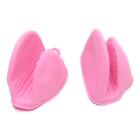 4 pcs Pink Rubber Mini Oven Gloves Short Pinch Grips for Cooking  Baking