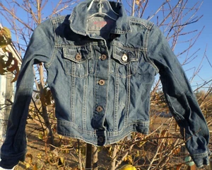 Mudd Girls size 10 Denim blue Jean distress Jacket - Picture 1 of 3