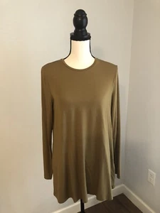 Túnica Top Eileen Fisher Viscosa Cuello Redondo Mangas Largas Talla XS $138 - Imagen 1 de 4