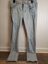 ALL SAINTS Cigarette Skinny Denim Jeans Men's 32 Light Denim Button Fly