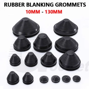 Blanking Grommet Rubber Cable Grommet Closed Blind Plug Conical Tapered 10-130mm - Picture 1 of 31