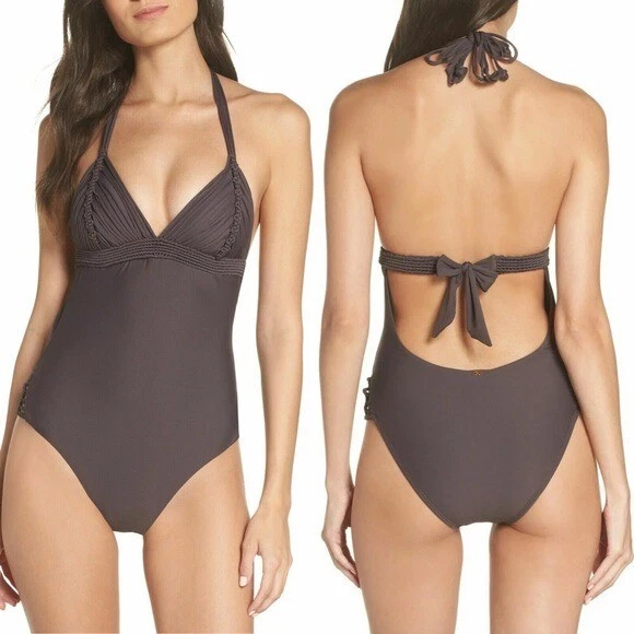 Traje de baño PilyQ Isla Chocolate‎ marrón ganchillo de una pieza M Foto 1 de 4