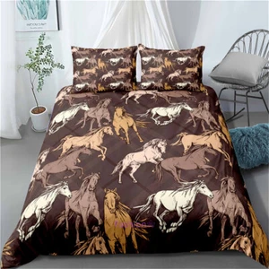 Horse Dark Brown Single/Double/Queen/King Bed Doona/Duvet/Quilt Cover Set Linen - Picture 1 of 2