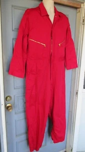 LIKE NICE NICE WALLS Master Made Coveralls Red Long Sleeve Size 48 short 5516 RD - Picture 1 of 12