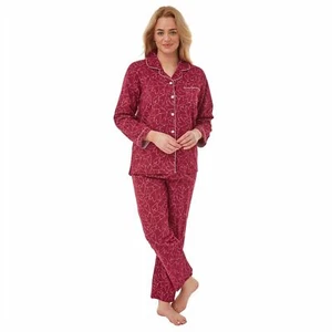 Ladies 100% Brushed Cotton 'Ruby Heart' Pyjamas Nightwear/Loungewear - Picture 1 of 2