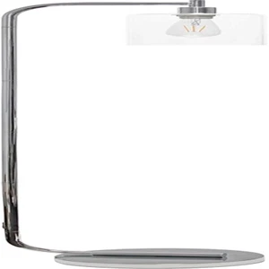 LF1036-CHR Antique Style Industrial Iron Lantern Floor Lamp with Glass Shade, Ch - Picture 1 of 12