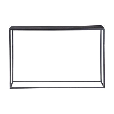 Consola Moderna Minimalista Bronce Negro Hierro Industrial Abierta Ancha Foto 1 de 4