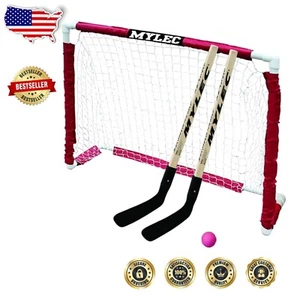 Junior Hockey Set with PVC Folding Goal & Sticks, Perfect for Outdoor Fun - Picture 1 of 2