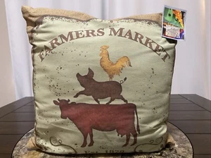 "Almohada de borde de cuchillo MWW GLASGOW FARMS 18 X 18"" hecha en Blue Ridge Mountains NC de colección" - Imagen 1 de 13