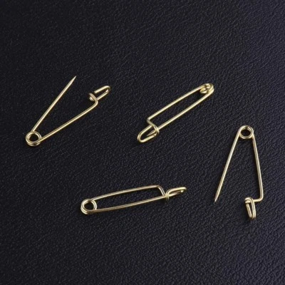 10 épingle à nourrice sûreté broche goupille sécurité porte étiquette doré 25mm