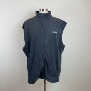 Columbia Solid Gray Fleece Full Zip Vest Men Size XL Extra Large - Picture 1 of 8