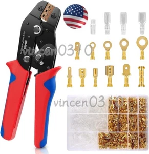 1000x Assorted Insulated Electrical Wire Terminal Crimp Connectors Spade Set Kit - Bild 1 von 11