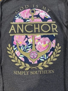 Simply Southern Tee Long Sleeve Shirt Women’s Small cotton polyester gray - Picture 1 of 11