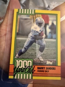 1990 Topps 1000 Yard Club Barry Sanders Detroit Lions #3 Football Card - Picture 1 of 2
