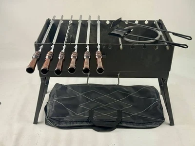 Mangal烧烤架3毫米钢带斜杠、大锅支架、勺子和箱子 — 第 1/4 张图片