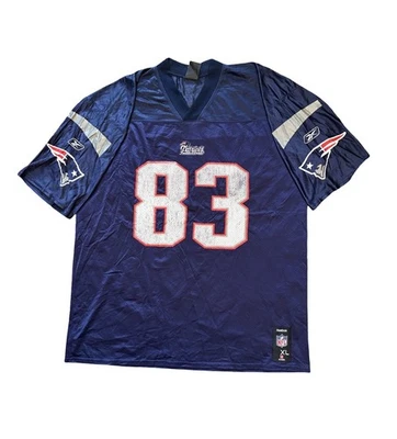 Camiseta Reebok NFL New England Patriots Wes Welker #83 para hombre talla XL azul 2011 Foto 1 de 4