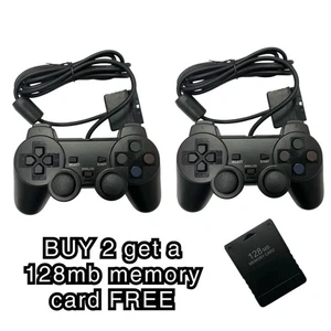 BRAND NEW: Controller For PS2 Console | Compatible Third Party Item-Wired Black - Picture 1 of 5