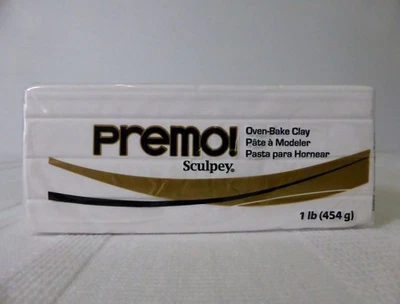 PREMO! SCULPEY USA  1 lb (454g block) oven bake POLYMER CLAY -WHITE- B - Image 1 of 4