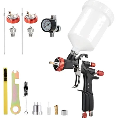 LVLP Air Spray Gun Kit with Nozzles, Regulator, for Automotive Painting and F... - Image 1 of 4