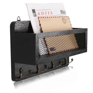 Mail and Key Holder for Wall Decorative, Wooden Wall Mount Key Rack Hanger Or... - Picture 1 of 7