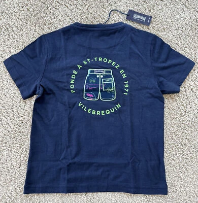 NUEVO CON ETIQUETAS 100% Auténtica Camiseta VILEBREQUIN - NIÑOS UNISEX - 6 AÑOS - AZUL MARINO Foto 1 de 4