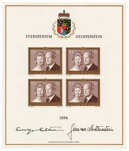 1974 - Liechtenstein - Effigi dei principi regnanti - Foglio MNH** - Picture 1 of 1