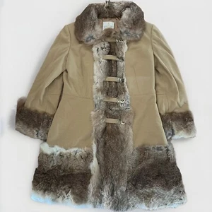 Cappotto vintage con accenti di pelliccia gabbia dorata anni 60 70 - Foto 1 di 7