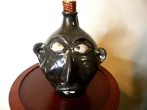 wayne hewell face jug, pottery, folk art 9''x 7'' - Picture 1 of 11