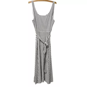 Ann Taylor LOFT | Dress Maxi Black White Striped Sleeveless Stretch NWT Size XXL - Picture 1 of 10