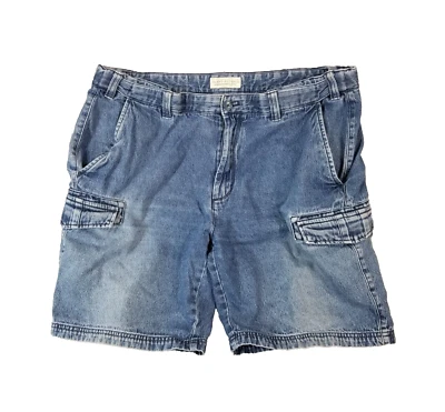 Island Republic Carga Senderismo Pantalones Cortos Hombre 38x9 Confort Cintura Azul Denim Exterior Foto 1 de 4