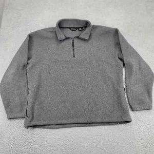 Eddie Bauer Jacket Mens XL Gray Fleece Polartec Outdoors 1/4 Zip Long Sleeve - Picture 1 of 17