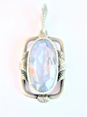 Antico Rimorchio Vero Argento Con Topazio Blu, 5,12 G - Immagine 1 di 3