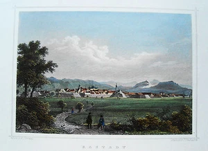 Rastadt Baden-Württembergr echter alter kolorierter Stahlstich 1850 - Picture 1 of 1