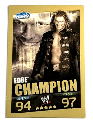 2009 WWE Topps Slam Attax Evolution TCG #002 EDGE Champion Smack Down Foil - Image 1 of 2