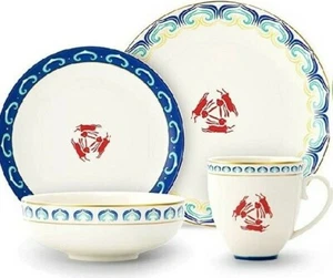 M-MAX Dinnerware Set Durable Ceramic Dinner Plate Sets 4 Piece,Service For 1 - Picture 1 of 2