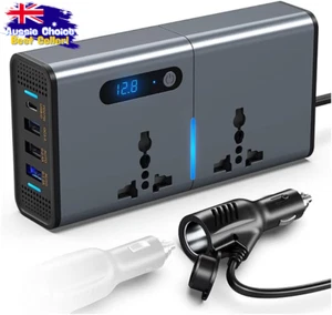 Car Power Inverter 200W 12V 24V to 230V AC USB Type-C LED - Picture 1 of 12