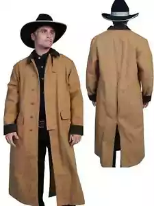 Scully RangeWear Men's 100% Cotton Long Overcoat Duster Coat RW107 New With Tags - Picture 1 of 10