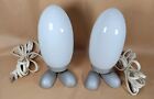 2 VTG 1990s Ikea Dino Egg Accent Table Lamps 