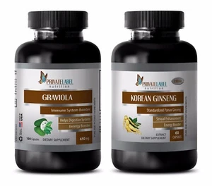 Energy vitamins - GRAVIOLA- KOREAN GINSENG COMBO- ginseng pill - Picture 1 of 12