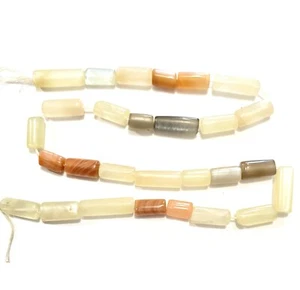 MOONSTONE MIXED TUBE BEADS 12 x 6mm average 25+ pcs 35cm "NEW" AUZ SELLER - Picture 1 of 2