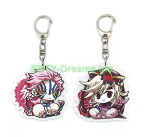 Set of 2 Demon Anime Acrylic Keychain Akaza, Doma v1 - Picture 1 of 2