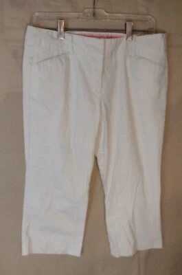 Tracy Evans Limited Size 13 Juniors Capri Pants Ivory 32"X20"  #11F - Image 1 of 4