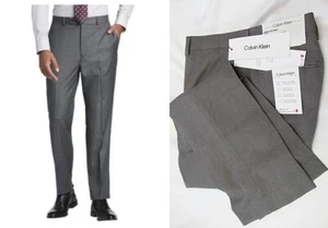 Calvin Klein Men's X-Fit Slim Fit Suit Separates Dress Pants Gray Size 34x30 NWT - Picture 1 of 10